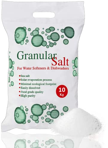 10kg Granular Salt For Granular Water Softeners Best For Laundry Kitchen Dish Washing | Compatible To All Water Softner Salt Machines | Food Grade 100% Genuine British Salt (1 Bag)