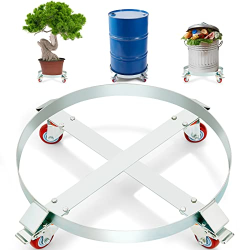 VEVOR Carrello Base Rotondo per Trasporto Bombole Fusto Vaso di Piante Carichi Pesanti Capienza Max. 454kg per Fusto di Capacità Max. 250 Litri, Carrello Circolare 2 Pezzi per Trasporto Fusto Piante