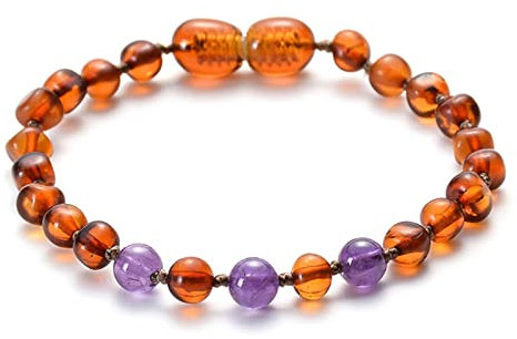 Whoiy Armband Perlen Herren, Boho Armband Damen Bernstein Grün Braun Bernsteinarmband Geburtstagsgeschenk Perlenarmband für Sie 15cmx6mm