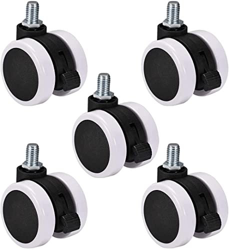 XYWHPGV Swivel Caster Wheels - 2 Inch Pu Twin Wheel M10x15mm Threaded Caster with Brake 5pcs(b7cc2 f53dc 22511 830b4 96544 8fe81