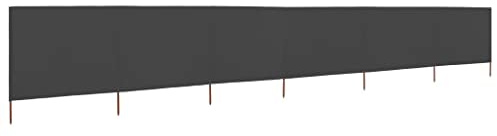 MNISDFL Balkonsichtschutz Markise Balkon Seitenmarkise 6-teiliges Windschutzgewebe 800 x 80 cm Grau