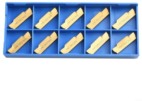 MGMN400-M NC3030 Inserti in carburo da 4 mm di larghezza, lame da taglio a doppia estremità, utensili per tornitura per semifinatura e finitura, 10 pezzi