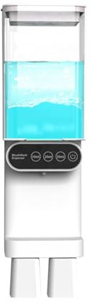 Automatischer Mundwasser Spender Berührungslos, mouthwash dispenser 700 ml, 3 Dosierungsanpassungen, Kommt mit 2 Magnetbechern, Wandmontage Spender, Batteriebetrieben, für Kinder und Erwachsene-white