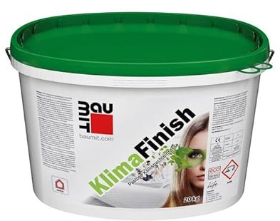 Baumit KlimaFinish Spachtelmasse auf Kalkbasis weiß 20 kg - Pastös, naturweiß, Kalkspachtelmasse für Innenräume