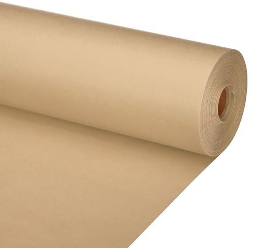 PATIKIL Zeichenpapierrolle 90cm x 50m Zeichenpapier 70 g/m² Papierrolle Kraftpapier Malpapier Skizzenpapier Bastelpapier für Staffelei Malen Handwerk Geschenkverpackung Braun