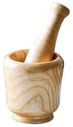 CHFYIJYHM Ensemble de mortier et Pilon, Ensemble de mortier en Bois Naturel léger, Bol de mélange Durable et Facile à Nettoyer, idéal for Les Herbes, Les épices, Le Gingembre et Le Gar