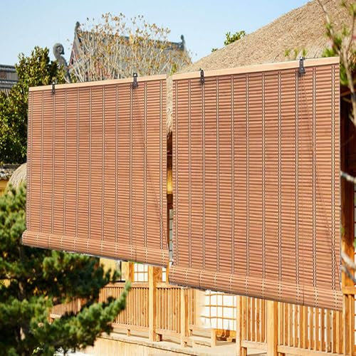 Bambusrollo für Gartendekoration, Innen- und Außenbereich, lichtfilternde Schatten für Fenster, Türen und Balkone