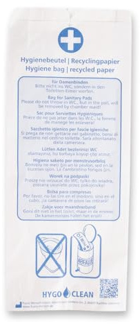 1000 Stück, Hygienebeutel, FRANZ MENSCH, 28x12x3cm, weiß, recyceltes Papier | Damenhygienebeutel, Papierbeutel, sanitary bags, für WC, Waschraum, Hotel, Gastronomie, diskrete Entsorgung
