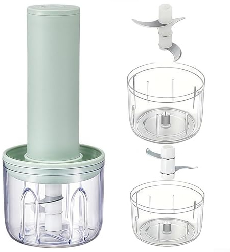 Presse-ail électrique innovant conçu pour simplifier les tâches de cuisson tout en facilitant l'entretien (vert)