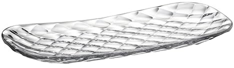 Crystal Bohemia Serviertablett aus Glas - 280 x 140 x 22 mm, spülmaschinenfest, modern, kratzfest & dekorativ - Rechteckige Platte für Antipasti, Sushi, Gebäck & Tapas - Ideal für Feste & Alltag