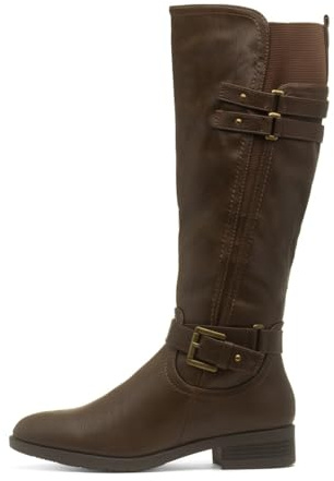 Lilley Womens Brown Buckle Knee High Boot - Size 8 UK - Brown