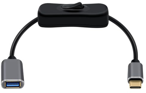 HuaLiSiJi Adaptador USB a Tipo C 3.0 Cable OTG con Interruptor 5Gbps Alta Velocidad USB Hembra a Tipo C Macho Cable para Teléfono Móvil, Tabletas, Memoria Flash USB (0.2 m)