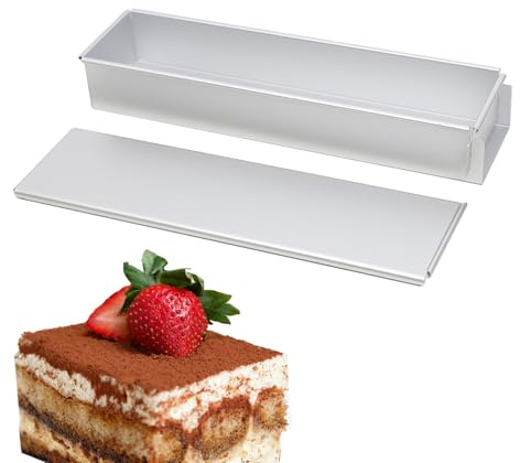 Molde De Pastel De Aluminio Espesado – 12 Pulgadas Molde | Aluminio Cuadrado – Rectangular Con Tapa Estabilidad Y Desmoldeo Afeitado