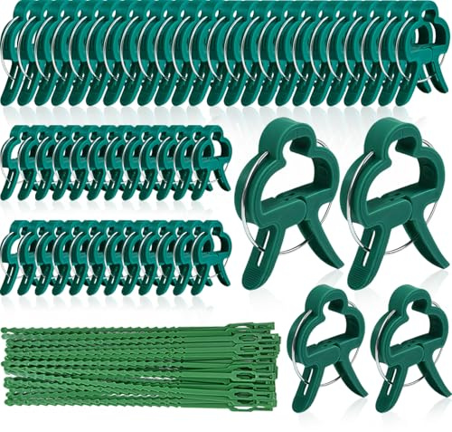 48 Stück Pflanzenclips Pflanzenklammern, Pflanzenbinder Verstellbare, Kabelbinder Garten Pflanzen Clips, Pflanzenklammern Tomaten Rankhilfe, Tomatenclips, Pflanzenclips für Tomaten, Gurken, Rosen