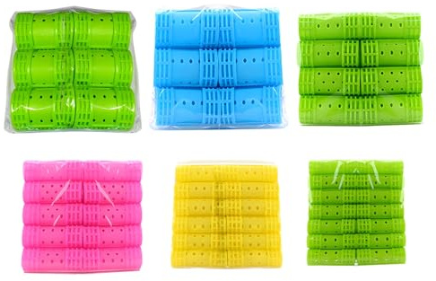 Lockenwickler-Set, 6 Größen, Kunststoff-Rollen für Haarstyling, geeignet für Zuhause und Salon, 56-teilig