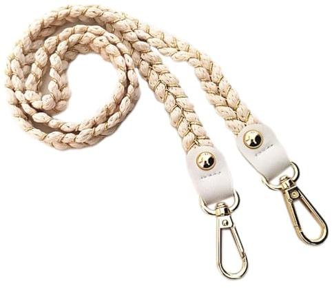 1 Stück Taschenkette aus Garn 120cm,Kette Trageriemen Taschengurt Geflochten,Riemen Taschengriffe Kettenriemen,Damen Ersatz Schulterriemen für DIY Handtaschen Umhängetasche,Beige