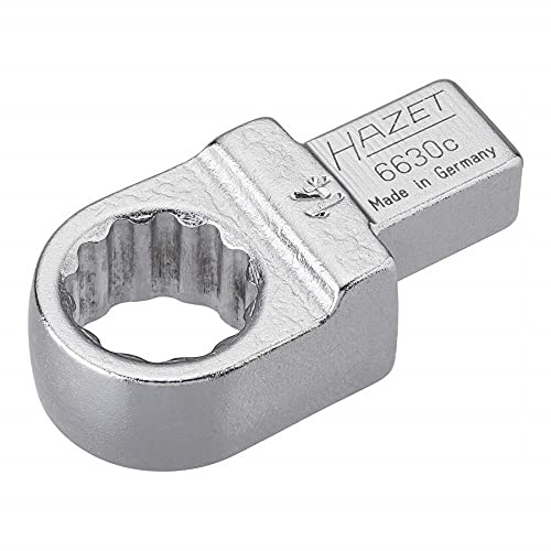 Hazet Einsteck-Ringschlüssel 6630C-14, 9 x 12 mm Einsteck-Vierkant, SW 14 | SW 14, Antrieb 9 x 12 mm Einsteck-Vierkant massiv, Abtrieb Außen-Tractionsprofil Doppelsechskant, verchromt, SW 14 mm, 52 g