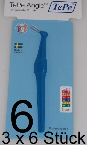 18 TePe Angle Interdentalbürsten 0,6 mm blau