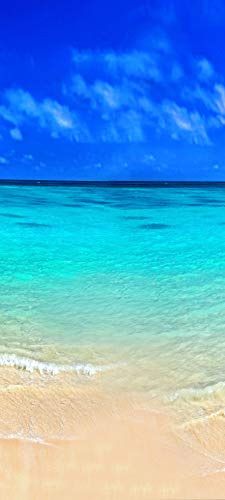 Bilderdepot24 Türtapete Sandstrand Bahamas 90 x 200 cm - einteilig Türaufkleber Türfolie Türposter - Strand Meer Ozean
