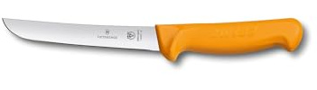Victorinox Swibo Küchen-/Ausbeinmesser, Extra Scharfe Klinge, Signalfarbe, Sicherheitsgriff, Spülmaschinenfest