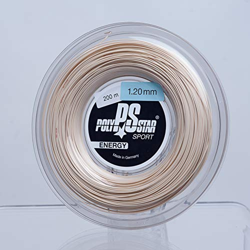 POLY STAR Unisex – Erwachsene Energy Tennissaiten, Natur, 200m Rolle 1,20mm