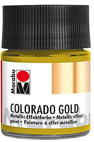 Marabu Colorado Gold 12640005793 Peinture à effet métallisé à base d'eau, résistante à la lumière, aux intempéries, séchage rapide, pour pinceau et tapoter sur les surfaces absorbantes