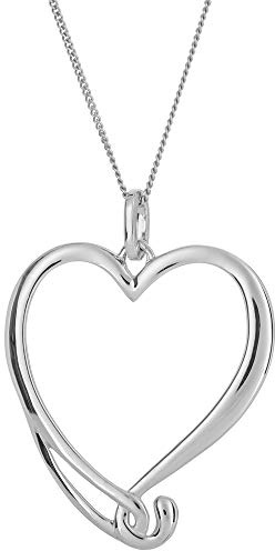 Silverly Women's 925 Sterling Silver Large Interlinked Heart Love Knot Pendant Necklace, 18