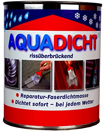 Latzel Dämmstoffe Aqua Dicht - Faserdichtmasse 5 kg Eimer grau - Dichtet sofort bei jedem Wetter