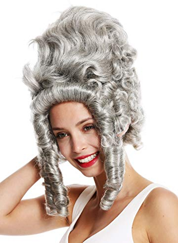 WIG ME UP - VK-38-51 quality women's wig theatre cosplay baroque Pompadour Marie Antionette countess noble woman grey