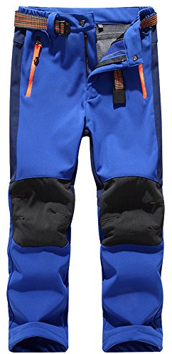 Jessie Kidden Kids Boys Girls Youth Waterproof Windproof Hiking Ski Snow Pants Elastic Waist Warm Insulated Fleece Lined Winter Pants #16010-Dark blue,10-12Years