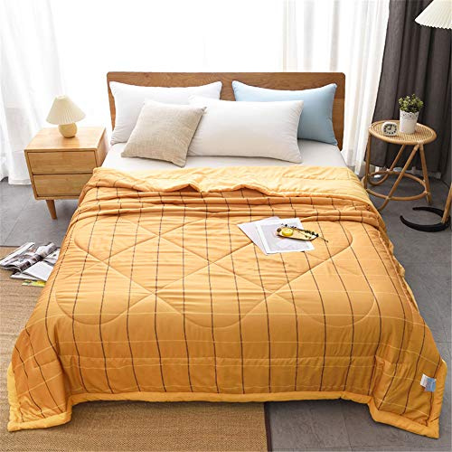 Chickwin-Shop Chickw1 Plaid Tagesdecke Bettüberwurf Gesteppt, Mikrofaser Tagesdecke Schlafzimmer Steppdecke Decke Überwurf Wohnzimmer Sofaüberwurf für Einzelbett Doppelbett (150x200cm,Orange Gelb)