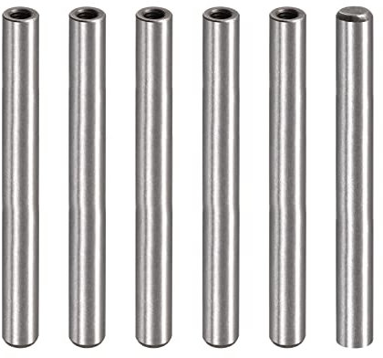 sourcing map M6 Internal Thread Dowel Pin 6pcs 10x100mm Chamfering Flat Carbon Steel Cylindrical Pin Bed Bookshelf Metal Devices Industrial Pins