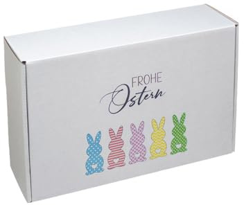 EPVerpackungen, Geschenkbox Bunte Ostern Faltschachtel, weiß, 25 Stück