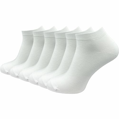 GAWILO Calcetines para mujer hechos de 100% algodón puro (6 pares | 10 pares) | calcetines cortos sin costuras apretadas sobre los dedos de los pies, 39-42