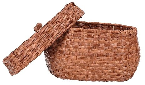 Cabilock Nachahmung Rattan Aufbewahrungskorb Retro Stil Eierbehälter Arbeitsplatte Eierhalter Für Snacks Obst Gemüse Brot Backwaren Desserts Präsentieren Ordnen Heimdekoration