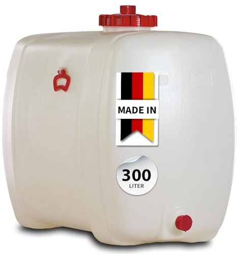 Graf Universal-Fass 300 Liter oval aus lebensmittelechten PE Wasserkanister | Kanister, Gärbehälter, Fass, Wasserbehälter, Mostfass, Wasserfass, mit Deckel, Kunststofffass, Wassertank 300 Liter