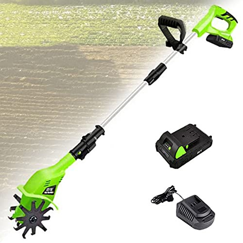 Motobineuse de jardin, motobineuse de jardin, rotavateur sans fil, motoculteur électrique portatif sans fil 4000 mAh alimenté par batterie, machine de culture d'outils de jardinage de cultivateur de
