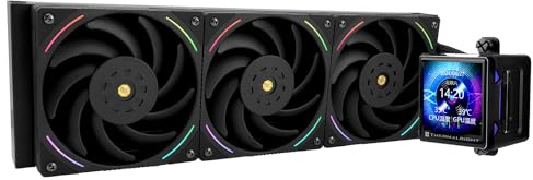 Thermalright Elite Vision 360 ARGB BLACK AIO-CPU-Flüssigkeitskühler, IPS-LCD-Bildschirm mit 320*320 Auflösung,für AM4/AM5/Intel LGA1700/1851, 2,73 Zoll 'Magnetabsorbierender LCD-Bildschirm für Bilder