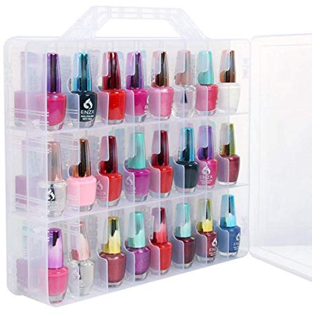 CAIONPLE Sac de rangement portable transparent double face pour 48 bouteilles avec séparateur réglable pour économiser de l'espace