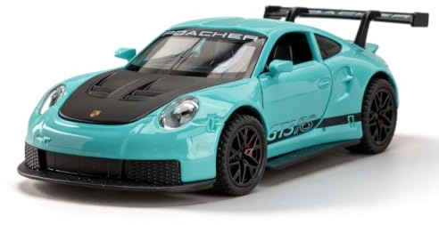 imtfzct 1/32 GT3RS Modellauto, Leichtmetallfahrzeug mit Pull Back Funktion, Kinderspielzeugauto mit Licht und Sound, Spielzeugauto, das die Tür öffnen kann, Geschenk für Kinder (blau)