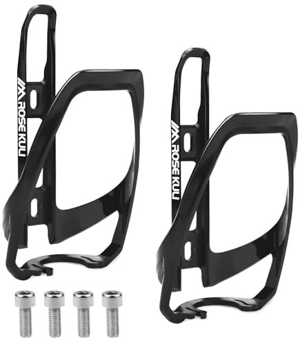 Rose Kuli 2er Set Fahrradflaschenhalter – Umgekehrtes Steckdesign, Trinkflaschenhalter für Rennrad, MTB & Klapprad, Schwarz