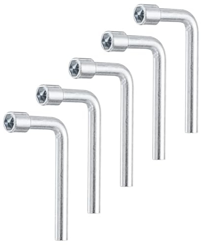 QUARKZMAN 5 Piezas Llave De Vaso Hexagonal En Forma De L De 7mm Métrica De Acero Al Carbono De Un Solo Extremo Con 6 Puntos Para Reparaciones Generales Mantenimiento
