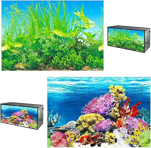 yueXinCh Aquarium Background Underwater Poster Double-sided Pattern Fishbowl Stickers Fish Tank Wall Decorations Sticker PVC Coral Aquarium Decor Backgrounds Underwater Poster 42 * 30 cm