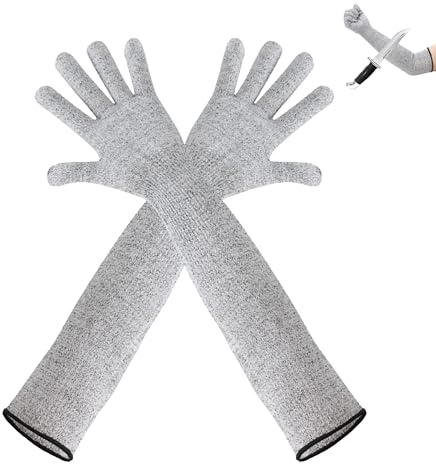 HXSYKJDM Schutzhandschuhe für Gartenarbeit, schnittfeste Handschuhe, Stufe 5, Schnittschutzhandschuh, zum Schneiden von Fleisch, Holzschnitzerei, Gartenarbeit (55 cm)