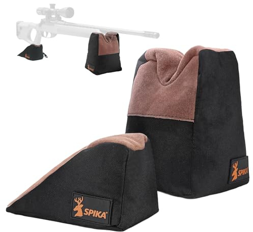 SPIKA Front and Rear Bag, Combo Shooting Rest Bag with Soft Leather and Durable Constriction for Range, Shooting, Outdoor and Hunting