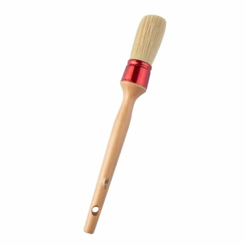 Brocha - brocha prensada de 32 mm, Ideal para aplicar Barniz en Superficies de Madera, con Mango de Madera ergonómico y cerdas de Calidad.