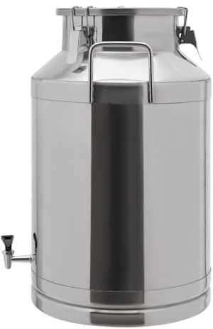 ksxnkhk Bidone del Latte in Acciaio Inossidabile da 60 Litri, Secchio per Vino da 15,85 galloni, con Coperchio sigillato, Rubinetto, Maniglia, Contenitore per Bevande in Metallo per Acqua