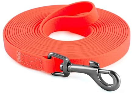 WEIZHIS Schleppleine 10m für Hunde, Schleppleine für kleine Hunde, Robuste & Reißfeste Hundeleine mit Handschlaufe und Karabiner, Flexibel für Große und KleineHunde (Orange)