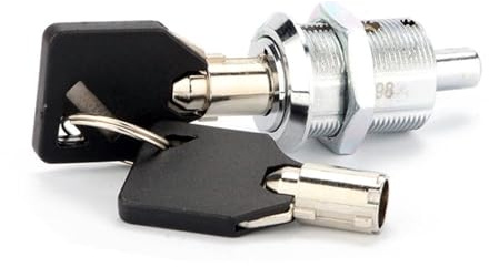 JK523 - Cerraduras de leva con resorte y llave tubular, cilindro de pasador en forma de L de 23 mm, aleación de zinc, 1 unidad