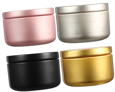 HORIALENCE Barattoli per Candele Rotondi in Alluminio, 24 Pezzi, Adatti per Candele Profumate Fai da Te e Cerette Gelatinose, Design Compatto e Portatile